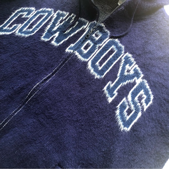 Dallas Cowboys Vintage Blue Zip-Up Wool Hooded Winter Warm Sweater Men’s Size XL - Picture 15 of 15